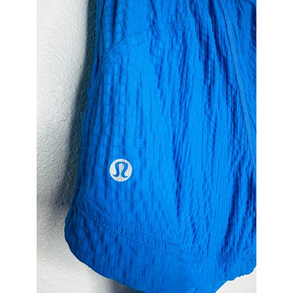 Lululemon Blue Crinkle High Rise Shorts Size 4 Women's Lined Athletic - Picture 10 of 14